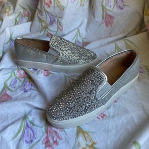 INC International Concepts Sammee Slip-on Sneakers, silver crystal, Size 6.5